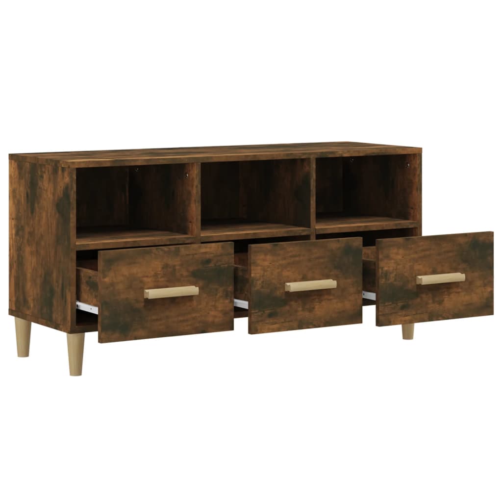 Modern Wooden TV Tele Stand Unit Cabinet With 3 Storage Drawers Wood