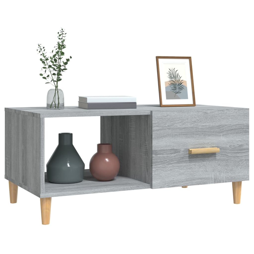 Coffee Table Grey Sonoma 89,5x50x40 cm Engineered Wood