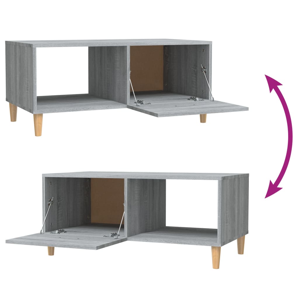 Coffee Table Grey Sonoma 89,5x50x40 cm Engineered Wood