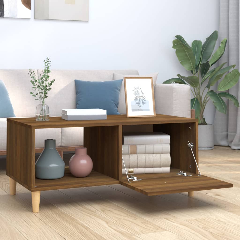 Coffee Table Brown Oak 89,5x50x40 cm Engineered Wood