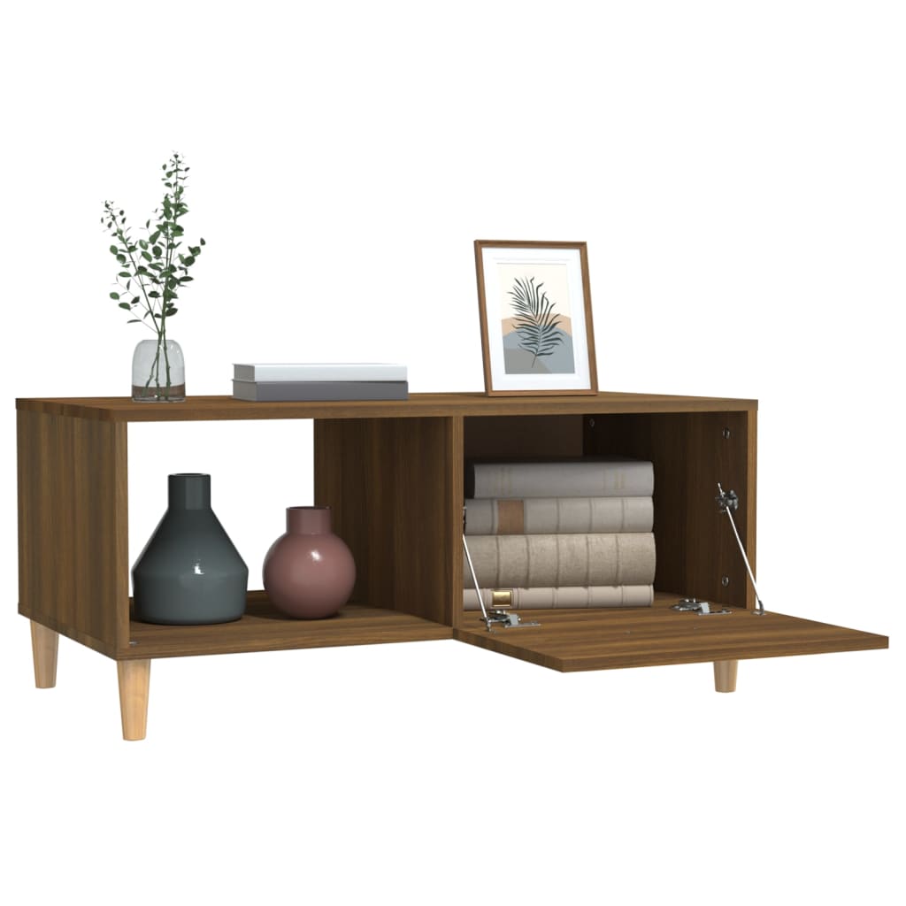 Coffee Table Brown Oak 89,5x50x40 cm Engineered Wood