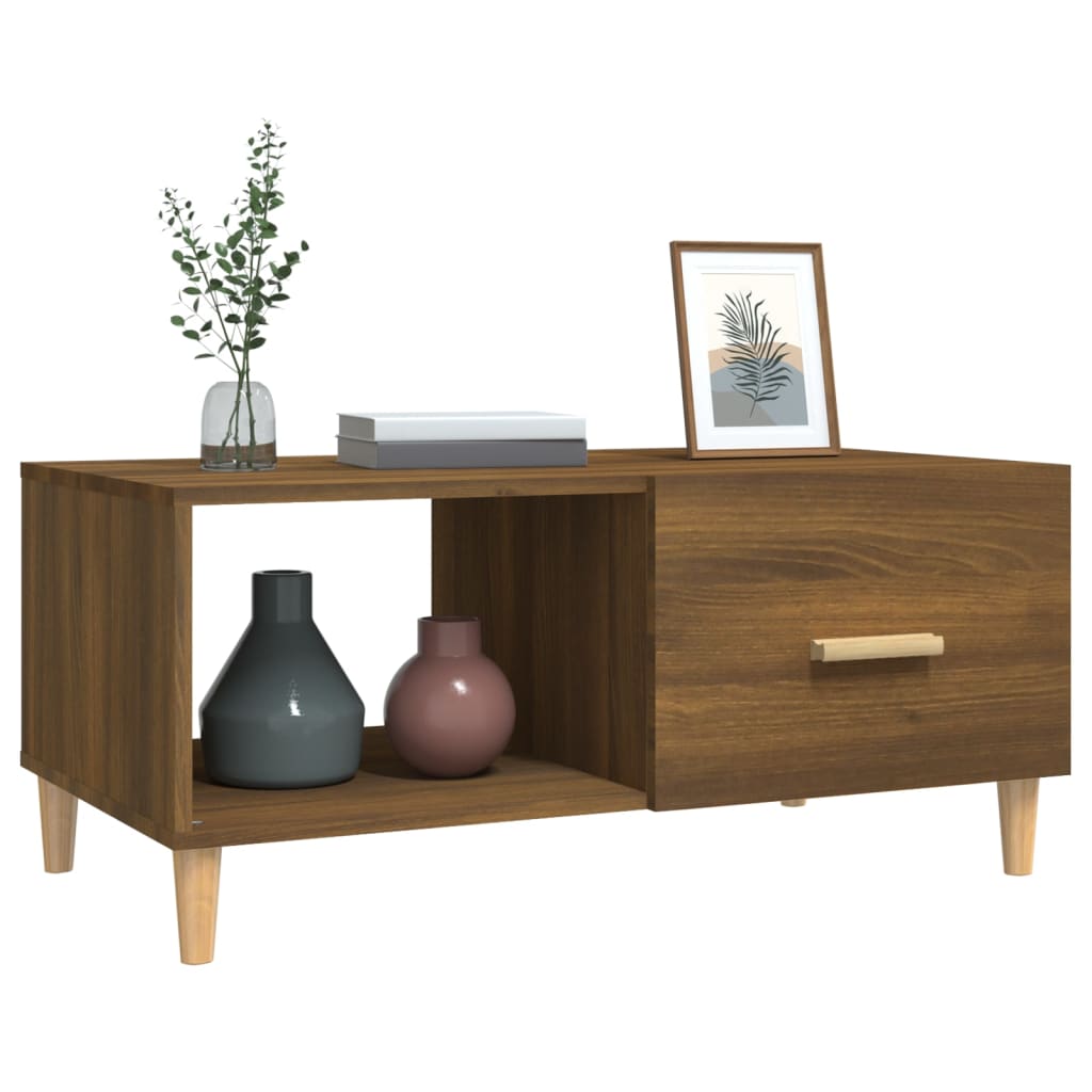 Coffee Table Brown Oak 89,5x50x40 cm Engineered Wood
