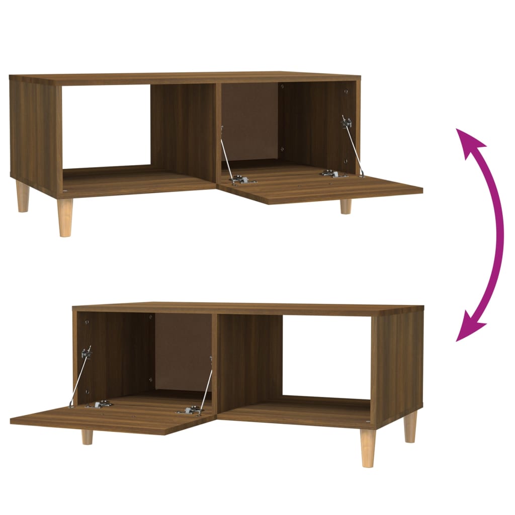Coffee Table Brown Oak 89,5x50x40 cm Engineered Wood