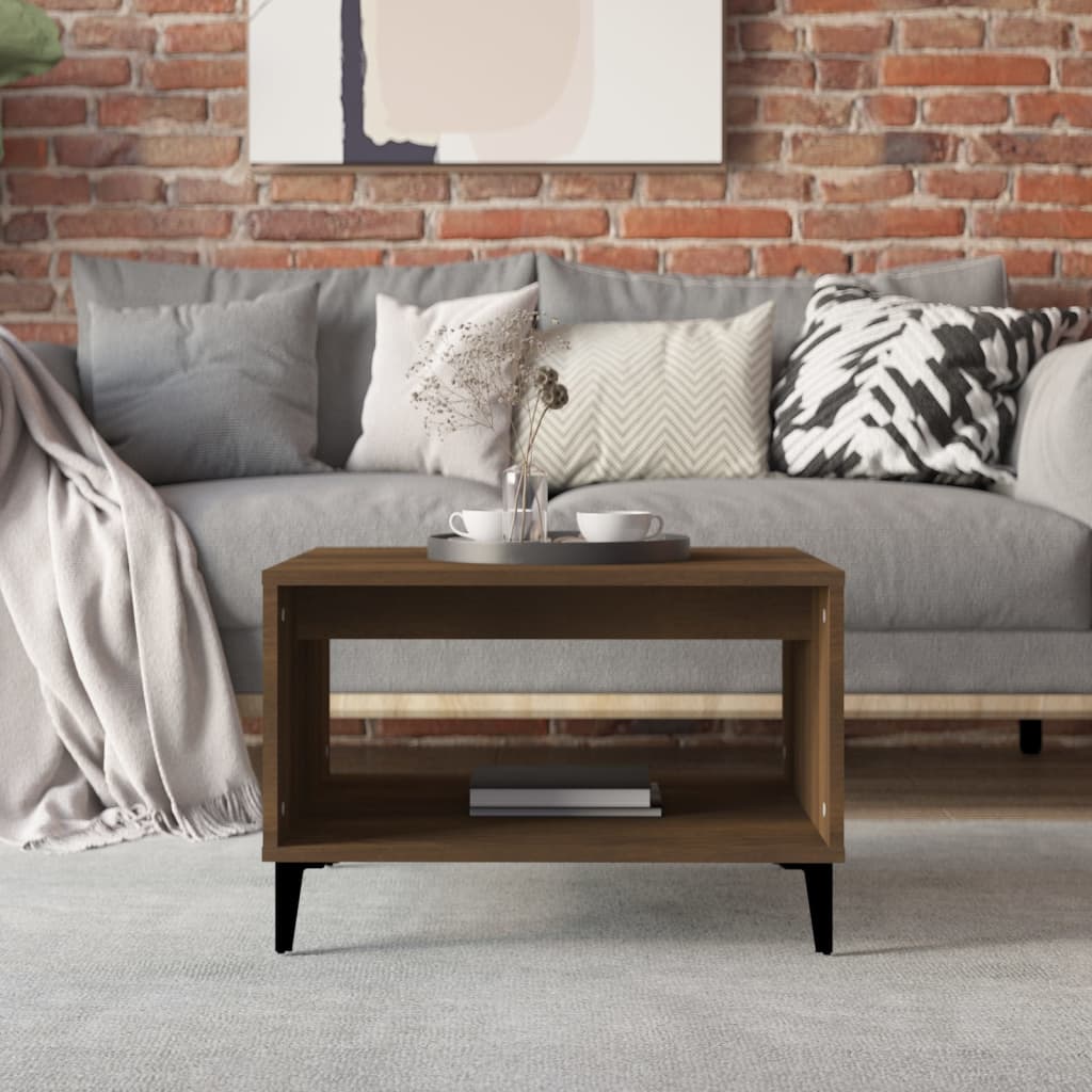 Coffee Table Brown Oak 60x50x40 cm Engineered Wood