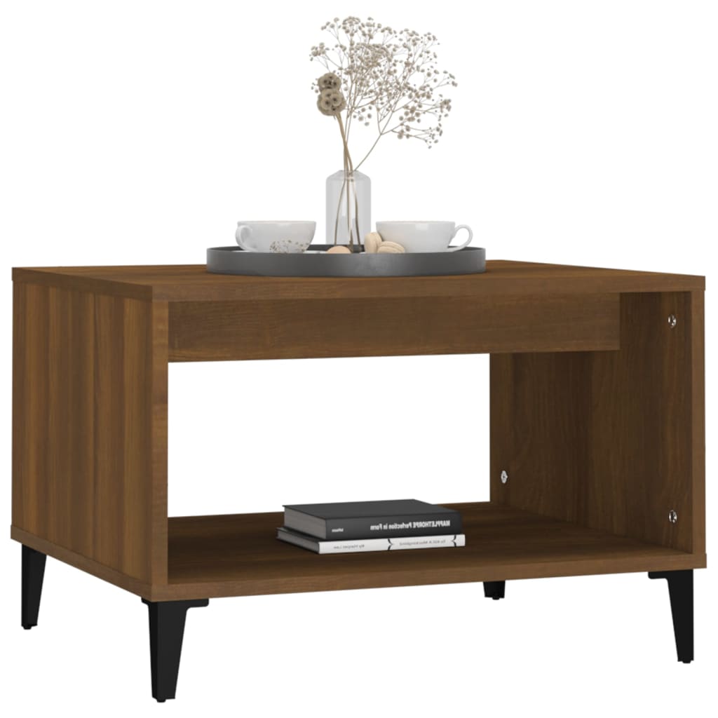 Coffee Table Brown Oak 60x50x40 cm Engineered Wood