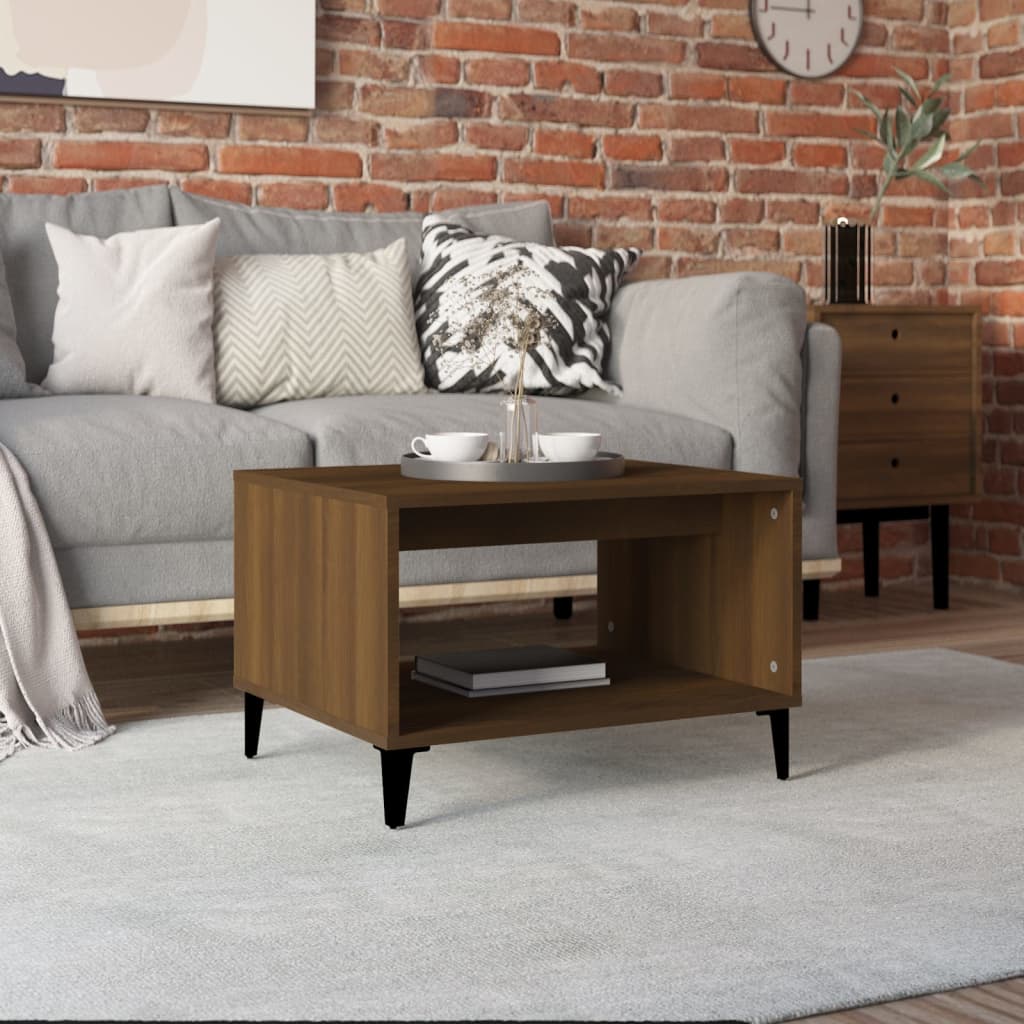 Coffee Table Brown Oak 60x50x40 cm Engineered Wood