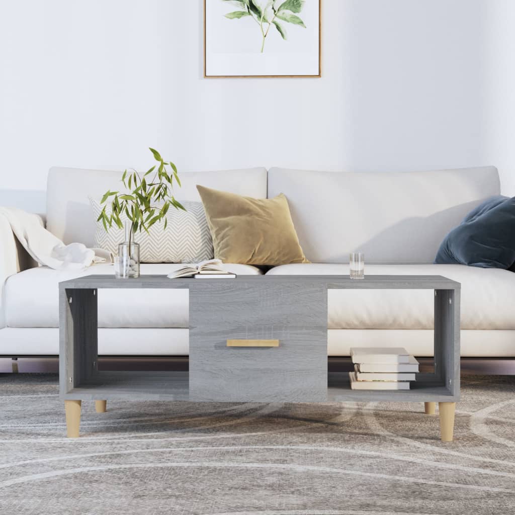Coffee Table Grey Sonoma 102x50x40 cm Engineered Wood