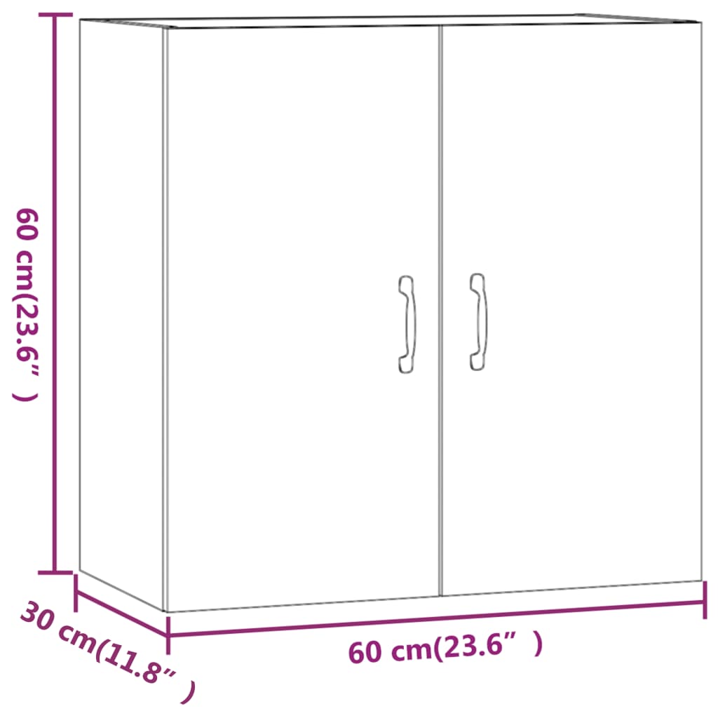 Wall Cabinet Brown Oak 60x31x60 cm Engineered Wood