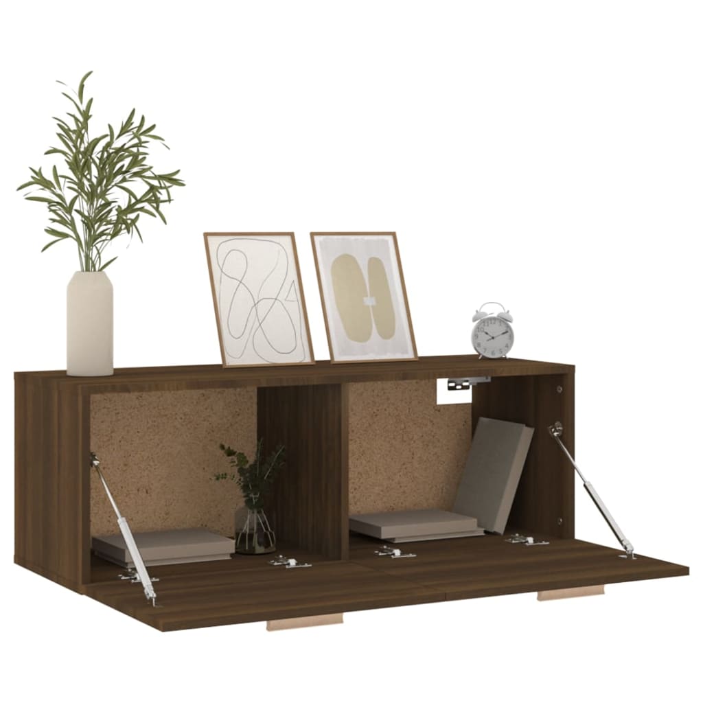 Wall Cabinet Brown Oak 100x36.5x35 cm Engineered Wood