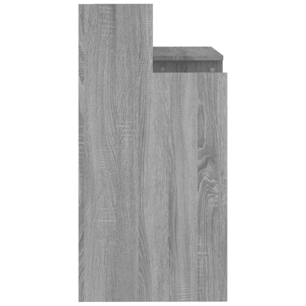 Desk with LED Lights Grey Sonoma 97x45x90 cm Engineered Wood