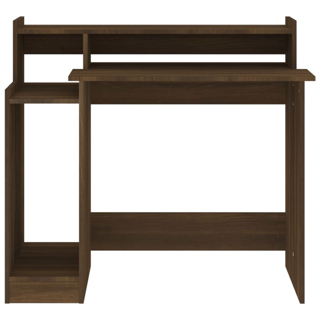 Modern Wooden Home Office Computer Gaming Desk With LED Lights Monitor Stand
