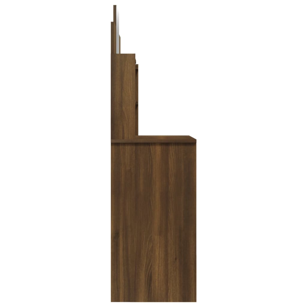Dressing Table with Mirror Brown Oak 96x40x142 cm