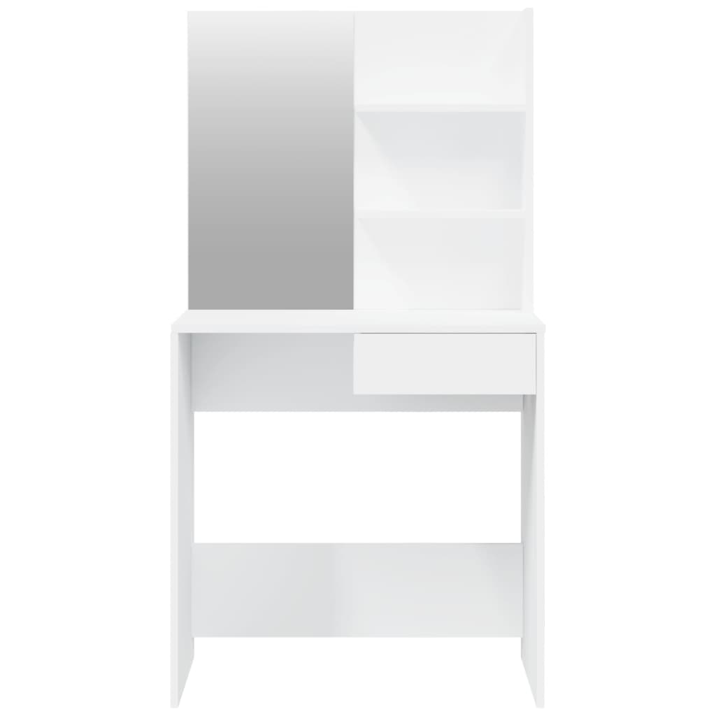 Modern Wooden Dressing Table Makeup Vanity Desk Set With Mirror & Stool