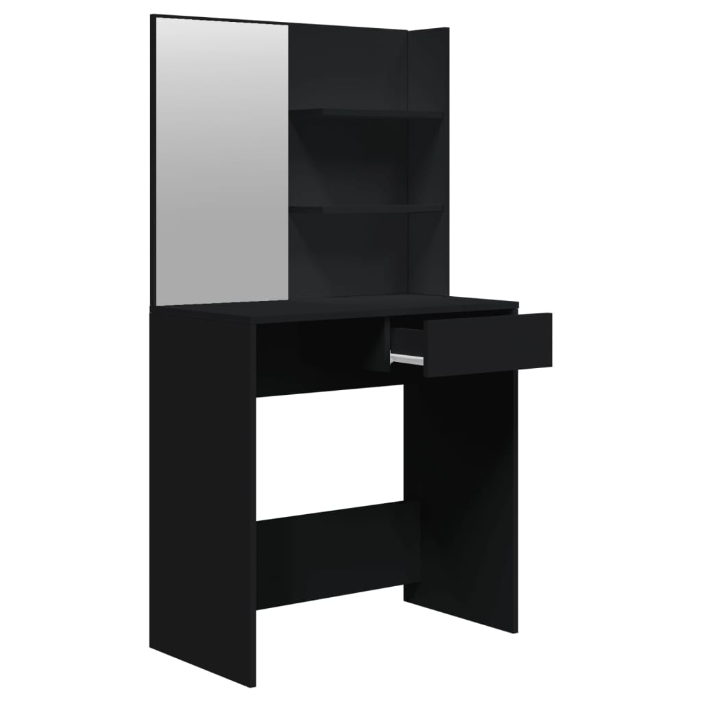 Modern Wooden Dressing Table Makeup Vanity Desk Set With Mirror & Stool