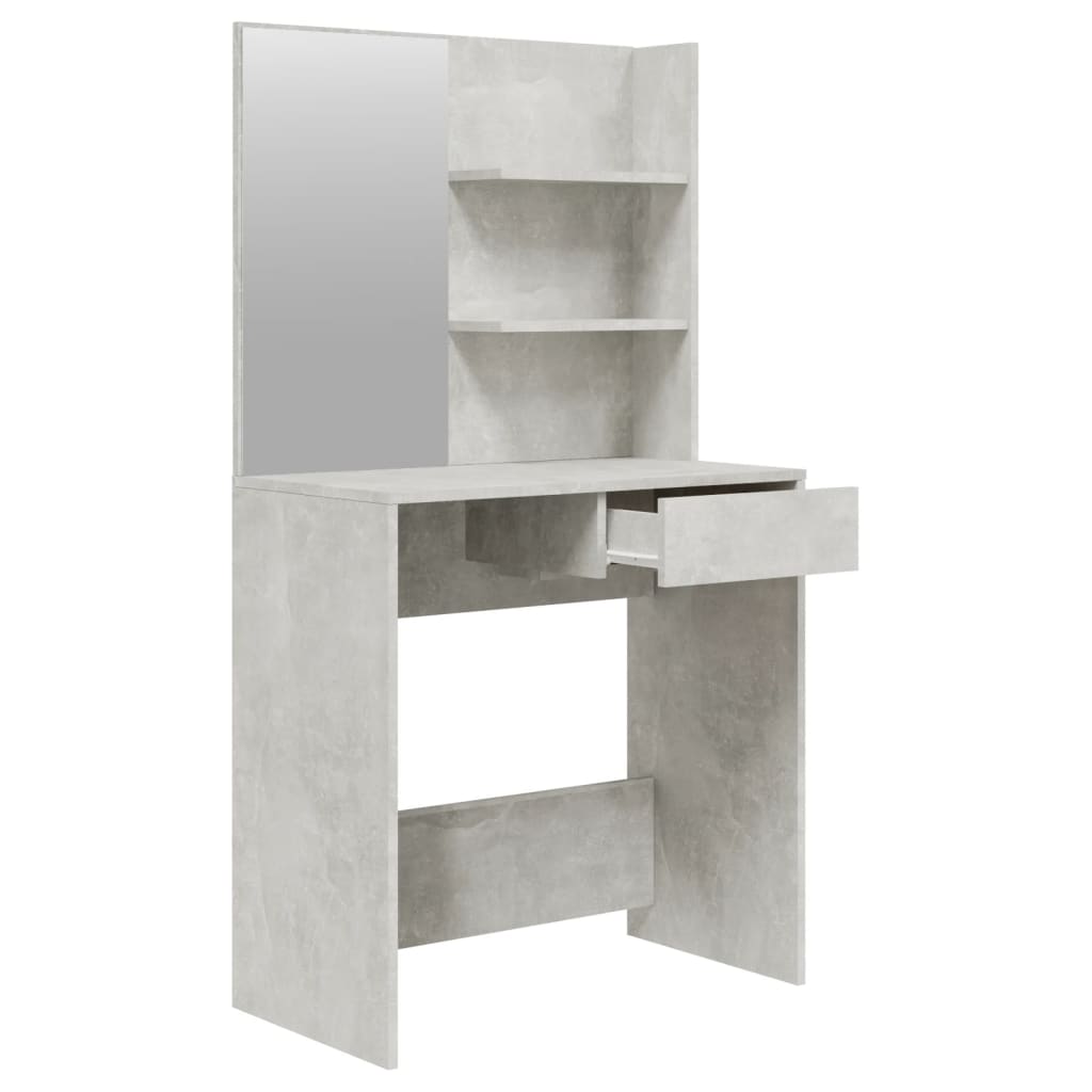 Modern Wooden Dressing Table Makeup Vanity Desk Set With Mirror & Stool