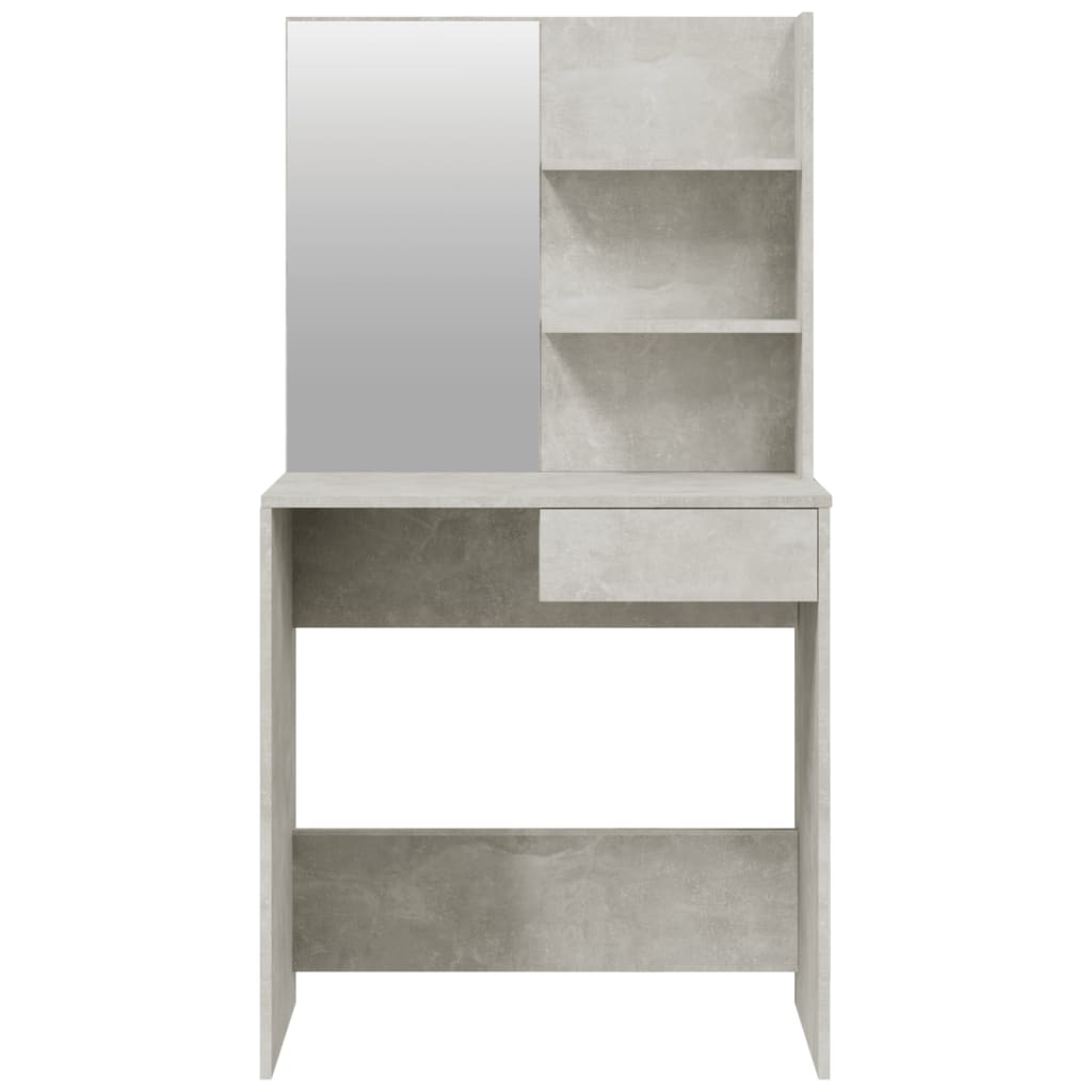 Modern Wooden Dressing Table Makeup Vanity Desk Set With Mirror & Stool