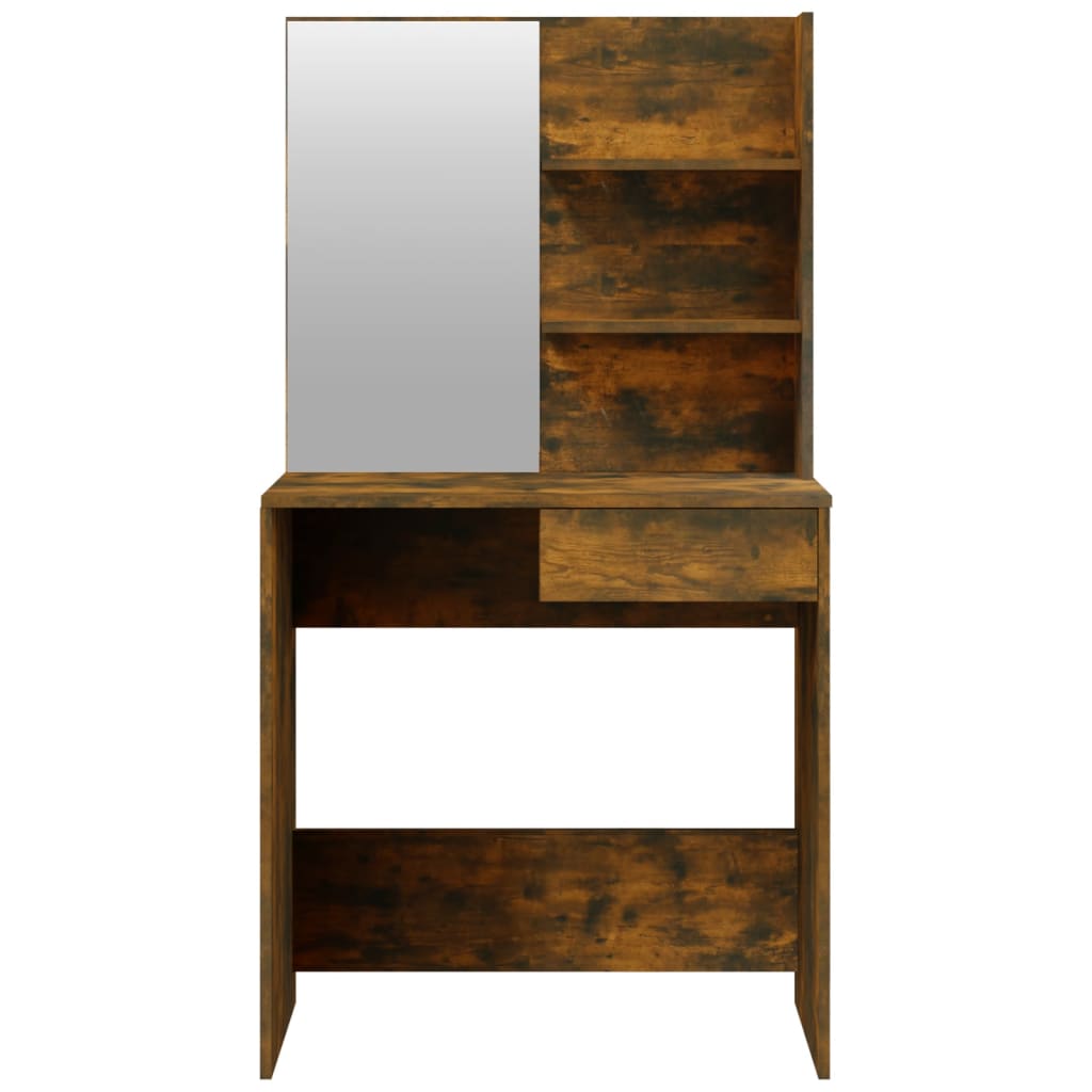 Modern Wooden Dressing Table Makeup Vanity Desk Set With Mirror & Stool