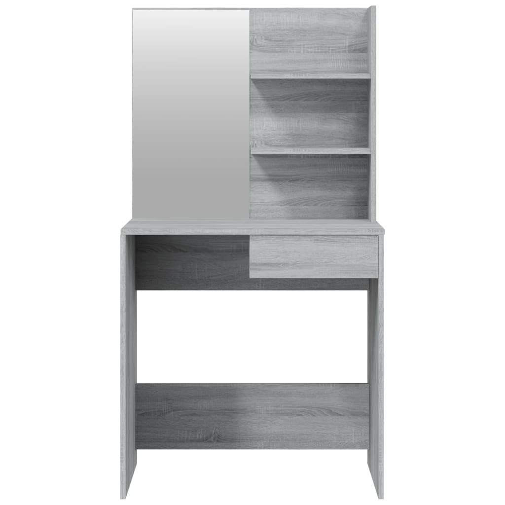 Modern Wooden Dressing Table Makeup Vanity Desk Set With Mirror & Stool