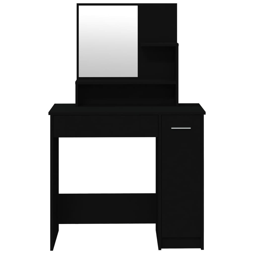Modern Wooden Dressing Table Makeup Vanity Desk Set With Mirror & Stool