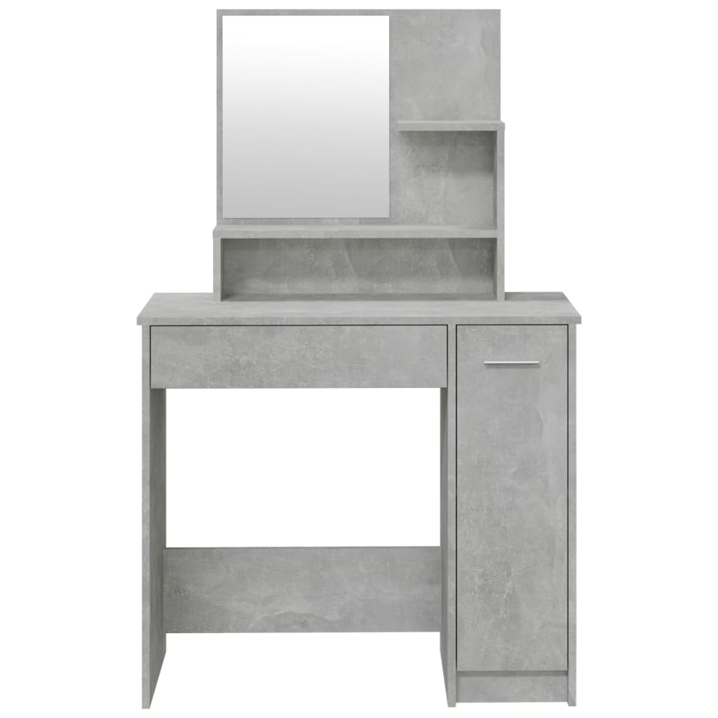 Modern Wooden Dressing Table Makeup Vanity Desk Set With Mirror & Stool