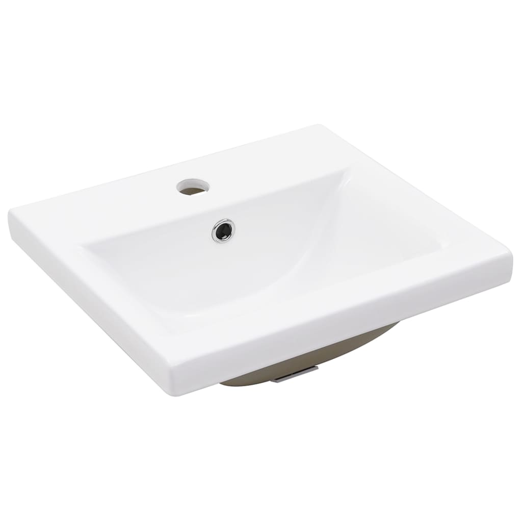 Sink Cabinet with Built-in Basin White Engineered Wood
