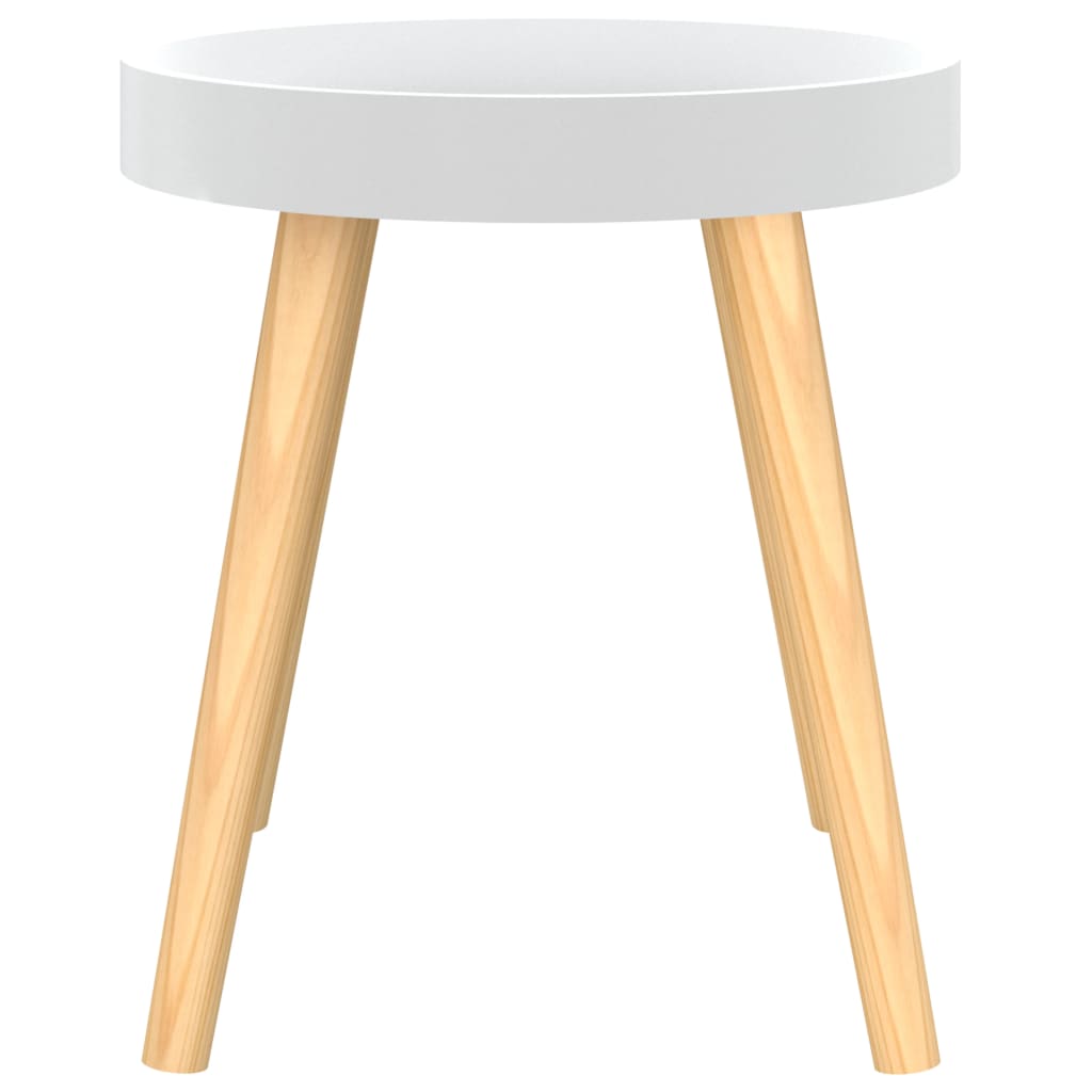 Side Table White 38x38x40 cm Engineered Wood&Solid Wood Pine
