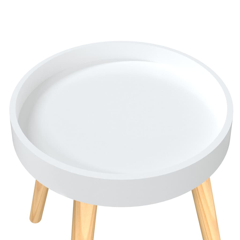 Side Table White 38x38x40 cm Engineered Wood&Solid Wood Pine