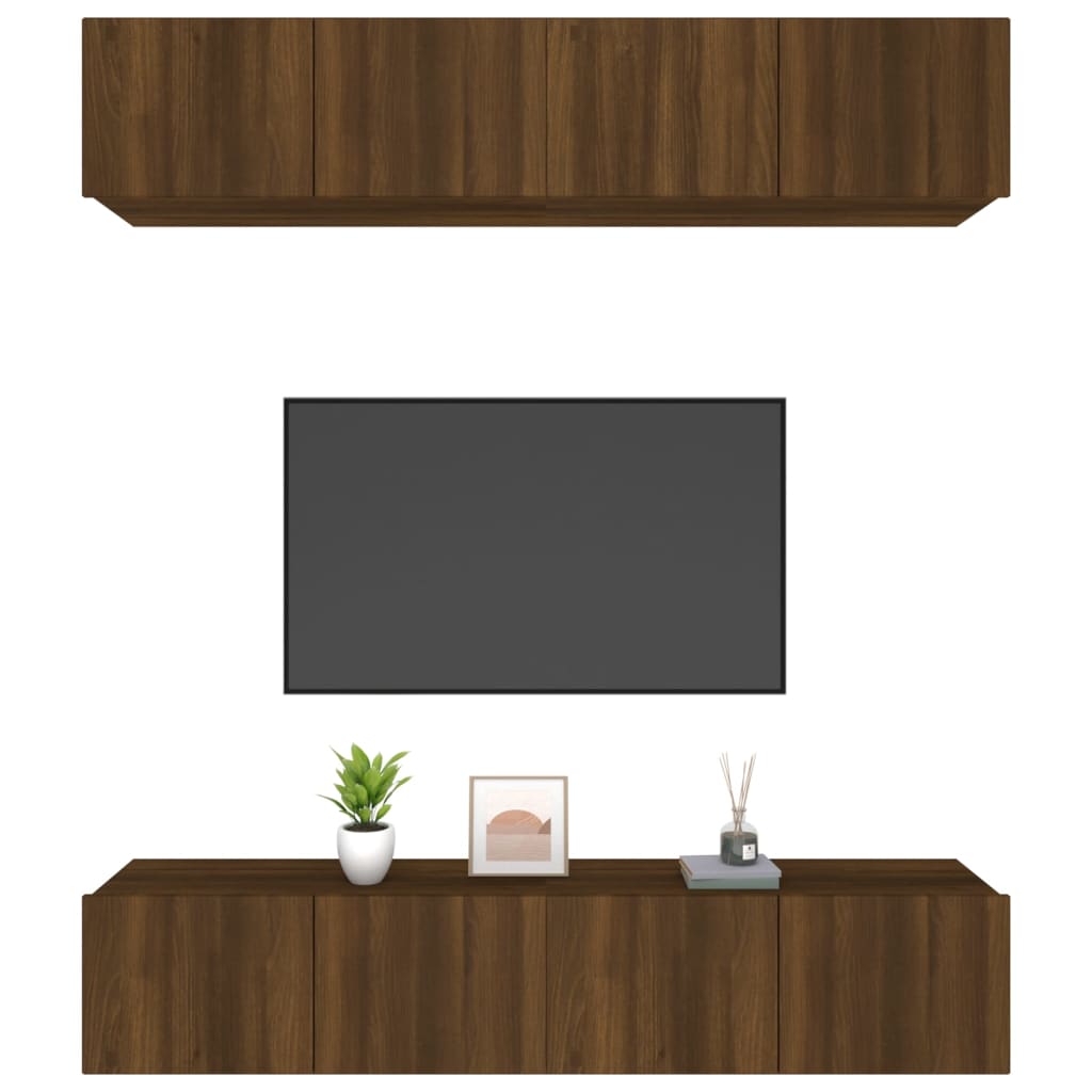 TV Cabinets 4 pcs Brown Oak 80x30x30 cm Engineered Wood