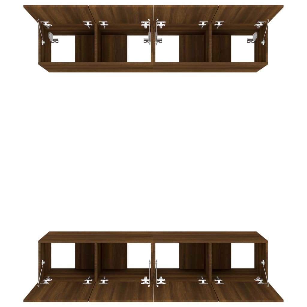 TV Cabinets 4 pcs Brown Oak 80x30x30 cm Engineered Wood