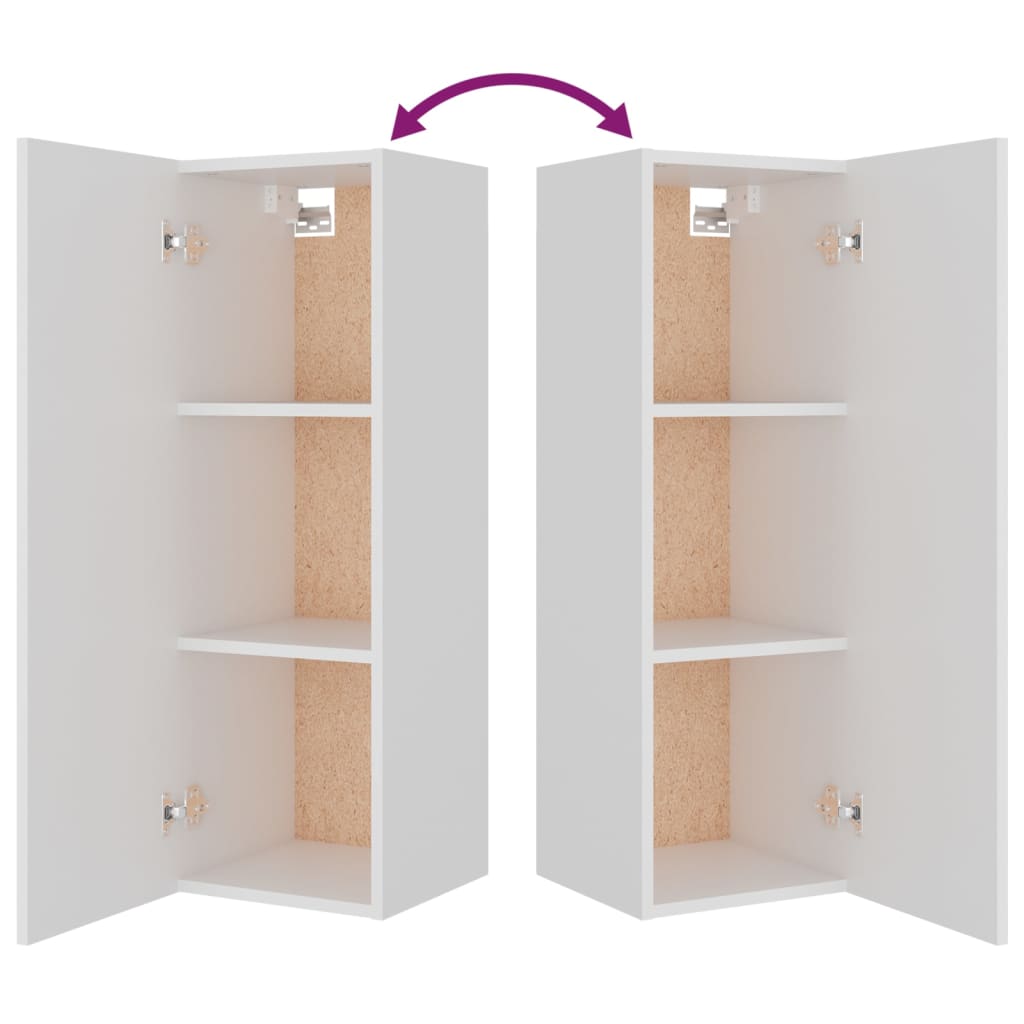 8 Piece TV Cabinet Set White Engineered Wood