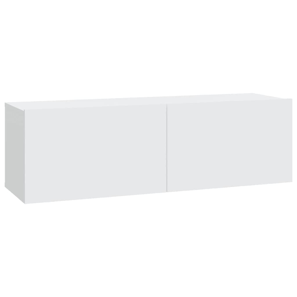 7 Piece TV Cabinet Set White Engineered Wood
