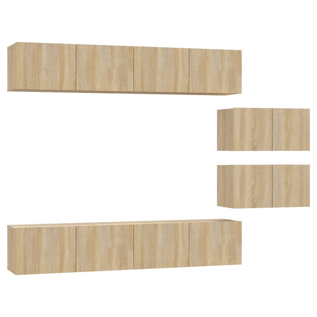 4 Piece TV Cabinet Set Sonoma Oak Engineered Wood