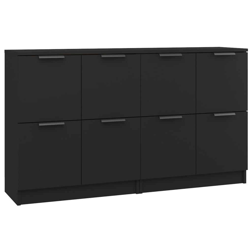 Sideboards 2 pcs Black 60x30x70 cm Engineered Wood