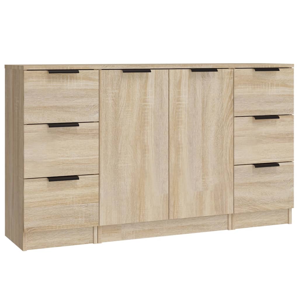 Sideboards 3 pcs Sonoma Oak Engineered Wood