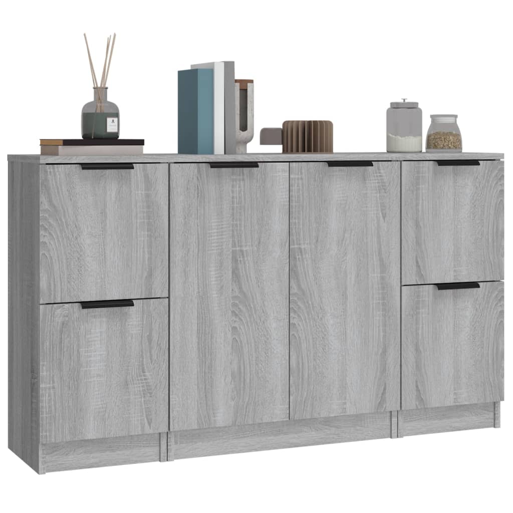 Sideboards 3 pcs Grey Sonoma Engineered Wood