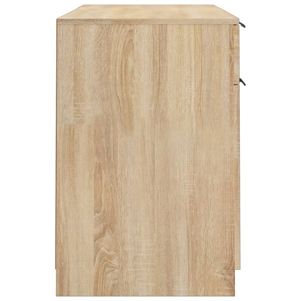 Modern Wooden Home Office Computer Desk Table With 2 Drawers Storage Cupboards