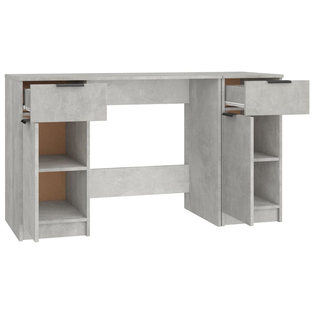 Modern Wooden Home Office Computer Desk Table With 2 Drawers Storage Cupboards