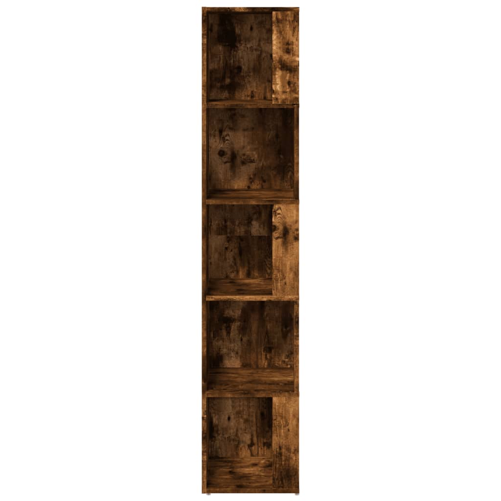 Modern Wooden 5-Tier Corner Bookcase Book Storage Cabinet Wood Shelving
