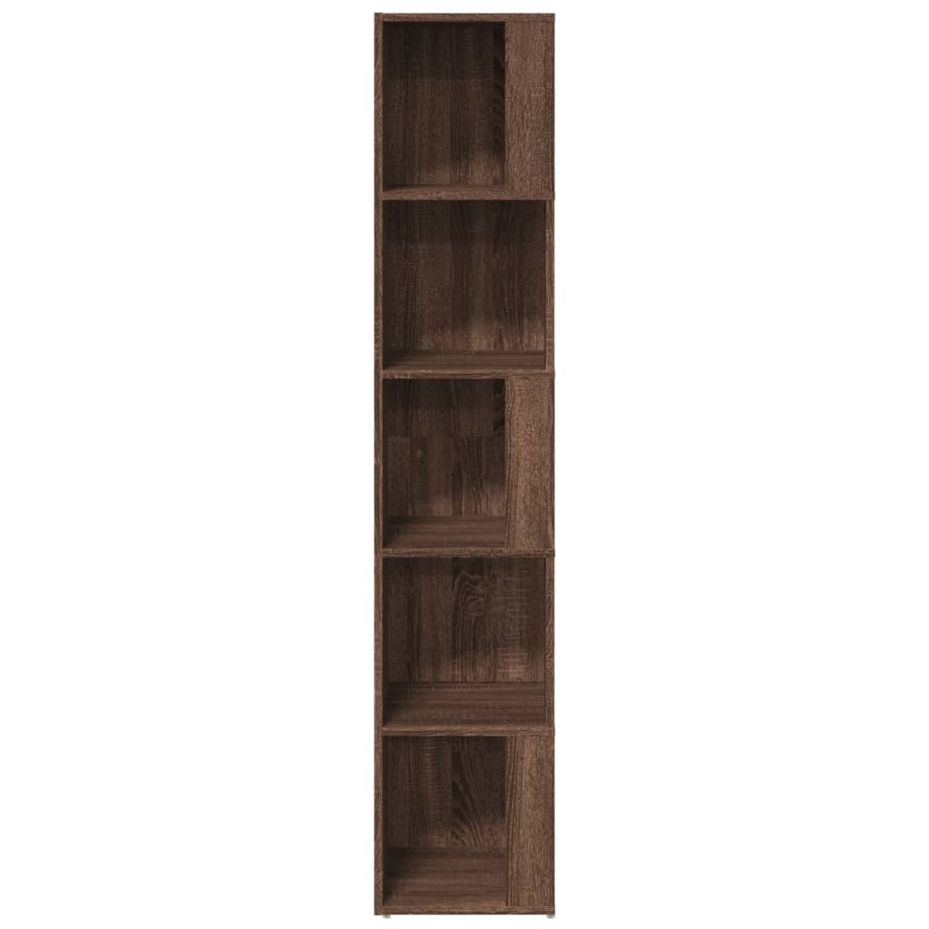 Modern Wooden 5-Tier Corner Bookcase Book Storage Cabinet Wood Shelving