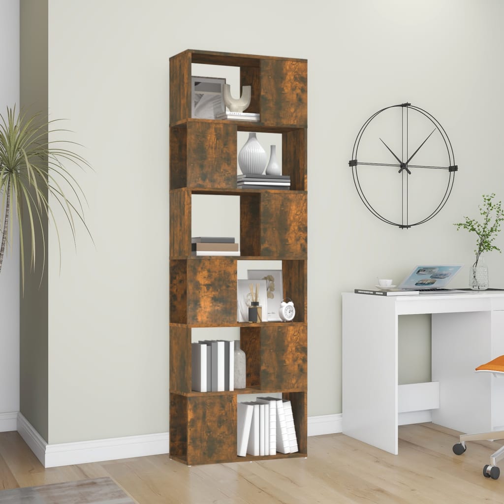 Modern Wooden Tall Open Bookcase Book Storage Cabinet Room Divider Wood
