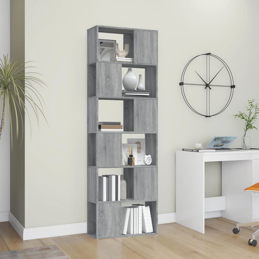 Modern Wooden Tall Open Bookcase Book Storage Cabinet Room Divider Wood