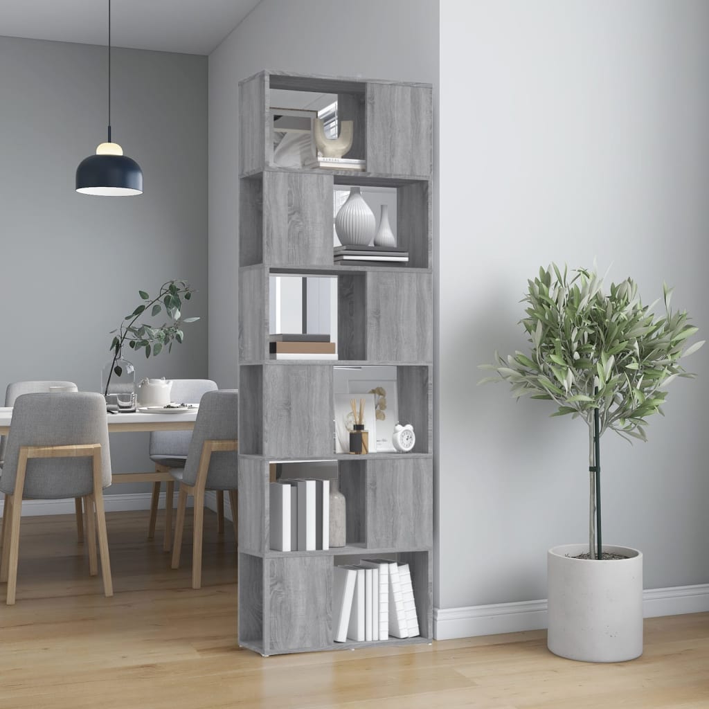 Modern Wooden Tall Open Bookcase Book Storage Cabinet Room Divider Wood
