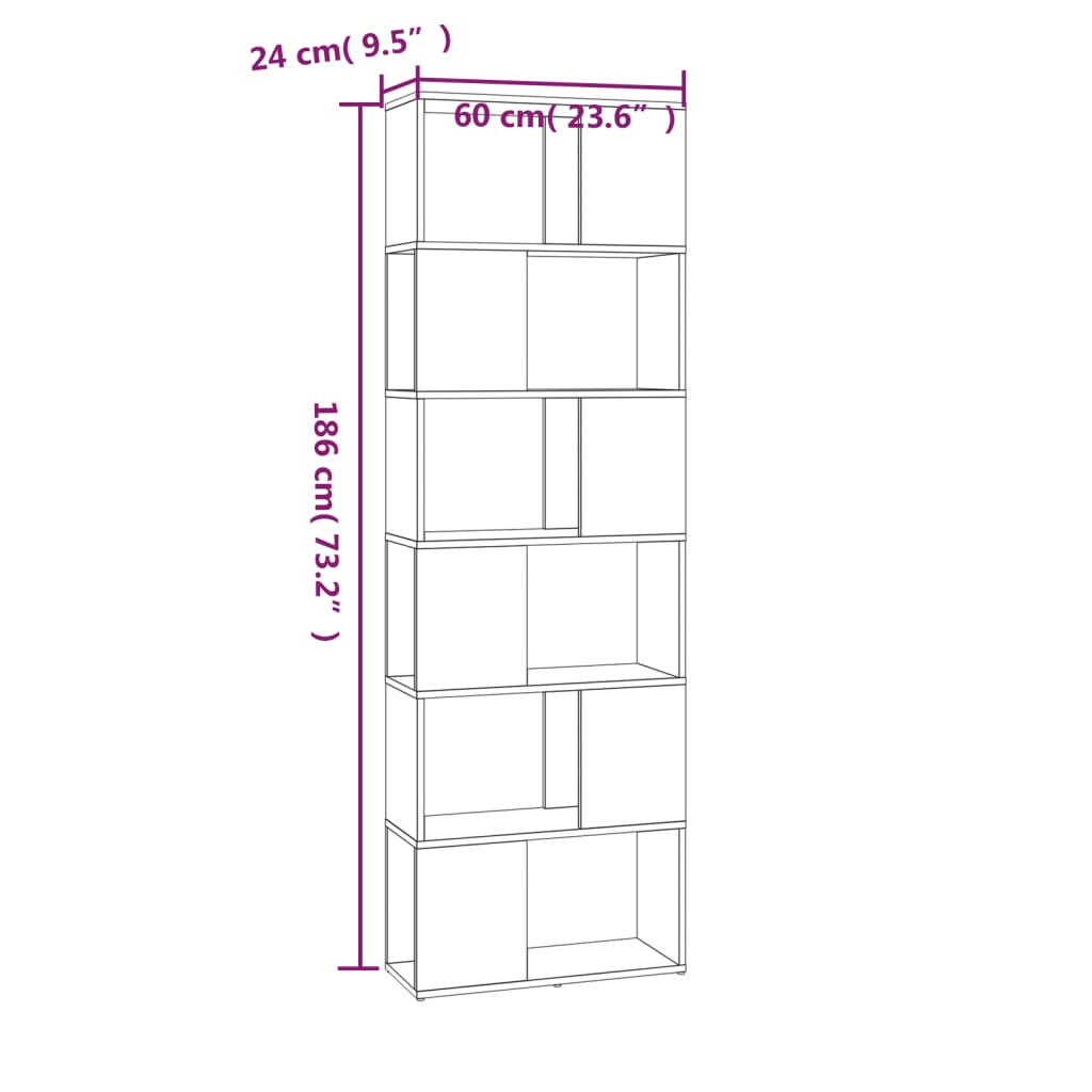 Modern Wooden Tall Open Bookcase Book Storage Cabinet Room Divider Wood