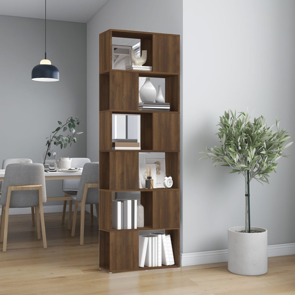 Modern Wooden Tall Open Bookcase Book Storage Cabinet Room Divider Wood