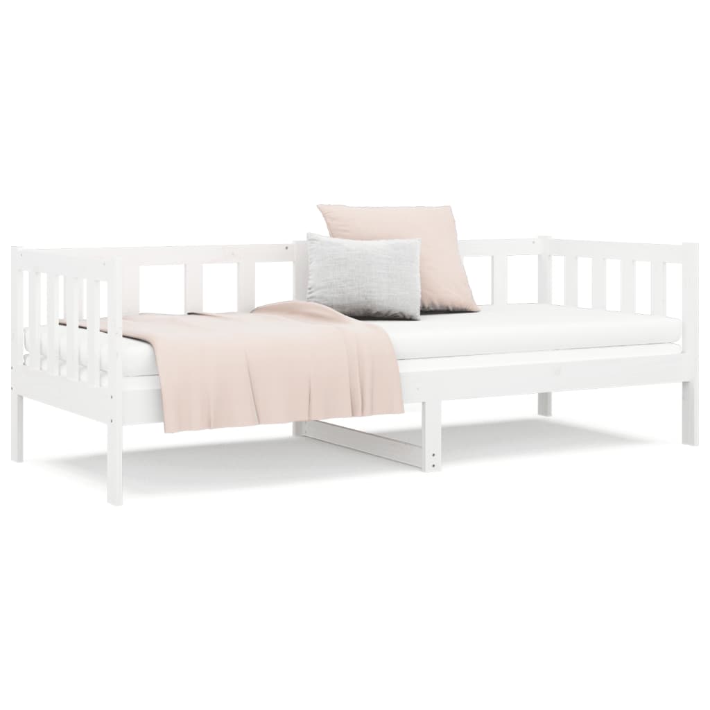 Day Bed without Mattress White 90x190cm Solid Wood Pine