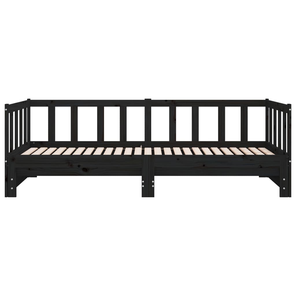 Pull-out Day Bed without Mattress Black 2x(90x190)cm