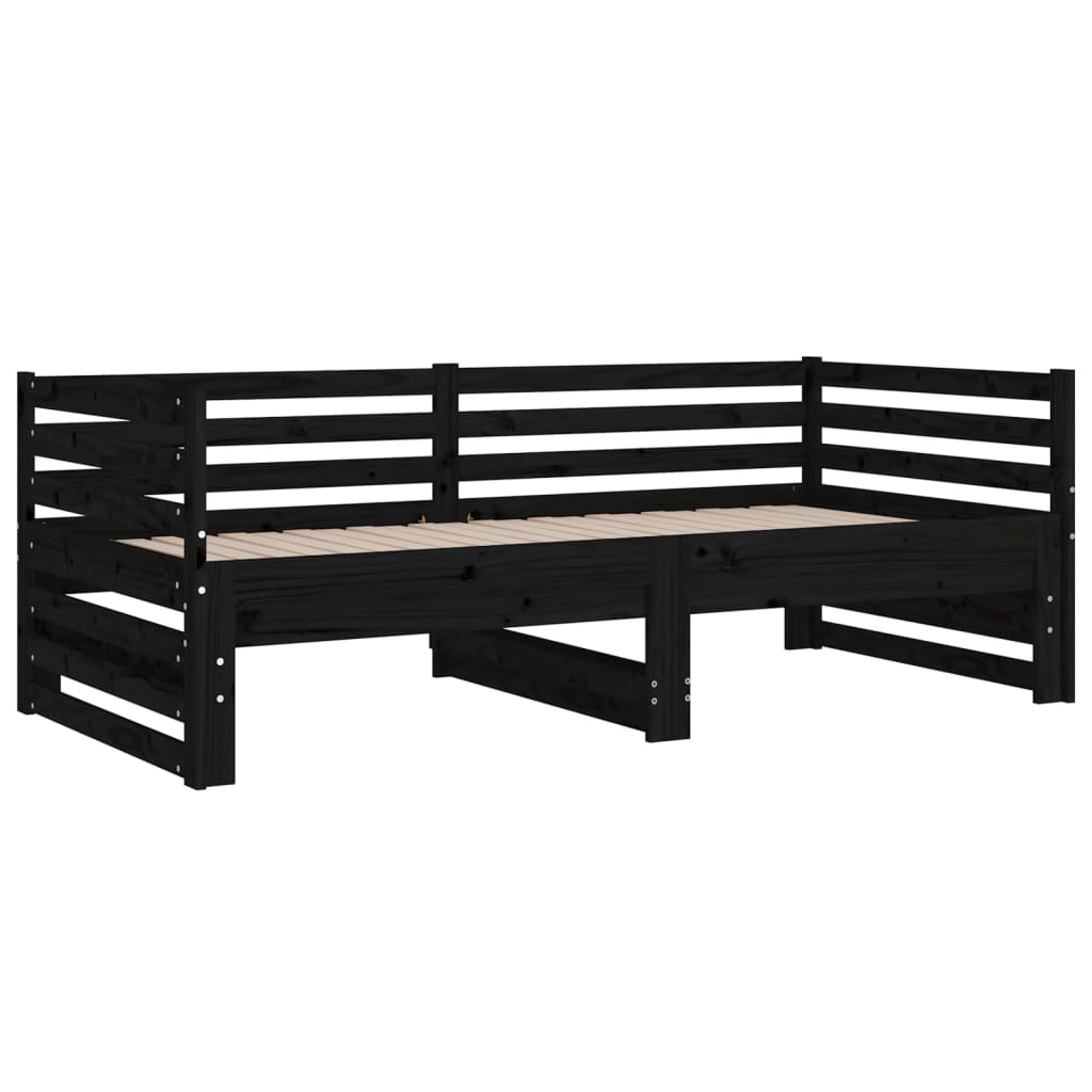 Pull-out Day Bed without Mattress Black 2x(90x190)cm