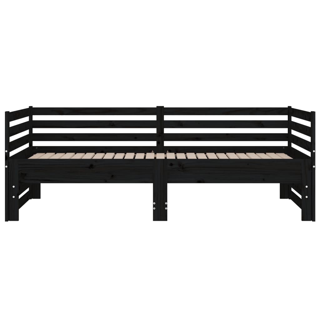 Pull-out Day Bed without Mattress Black 2x(90x190)cm