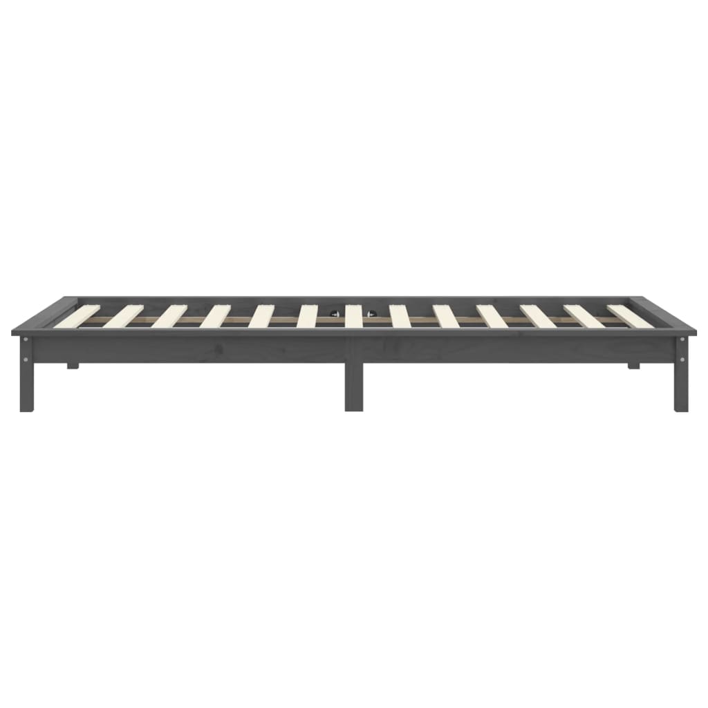 820533 vidaXL Bed Frame without Mattress Grey 100x200 cm Solid Wood