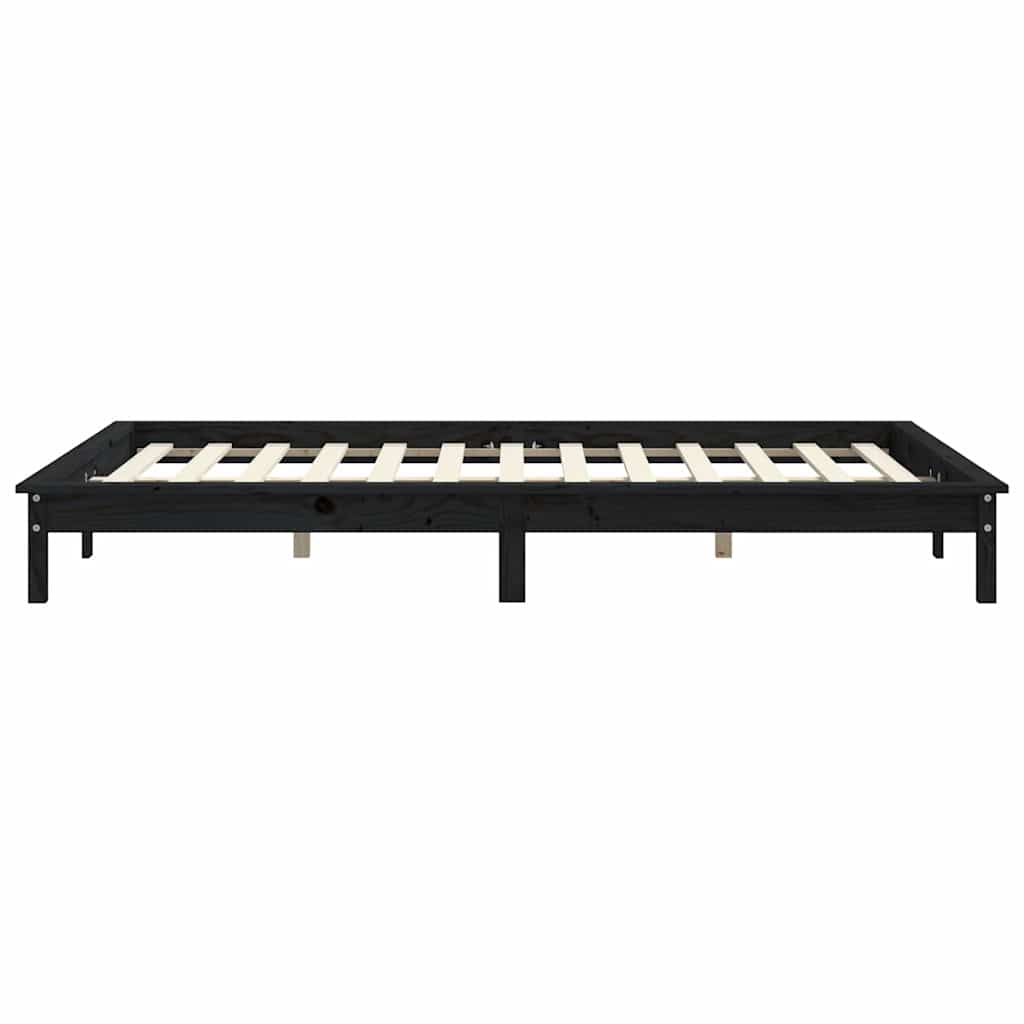 820540 vidaXL Bed Frame without Mattress Black 120x200 cm Solid Wood